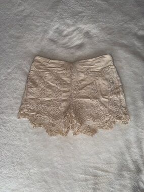 Boom Boom Jeans Beige Lace Women's Shorts
